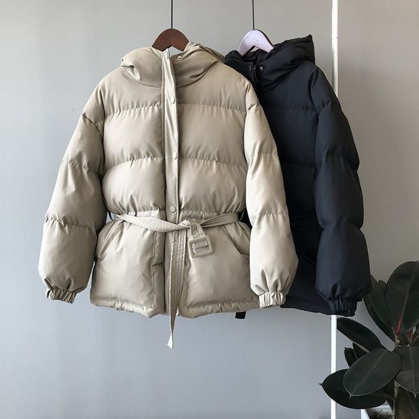 2019 winter new short bread coat cotton clothes korean down cotton-padded jacket women's outerwear female waist blet warm parkas, Black
2019 winter new short bread coat cotton clothes korean down cotton-padded jacket women's outerwear female waist blet warm parkas, Black