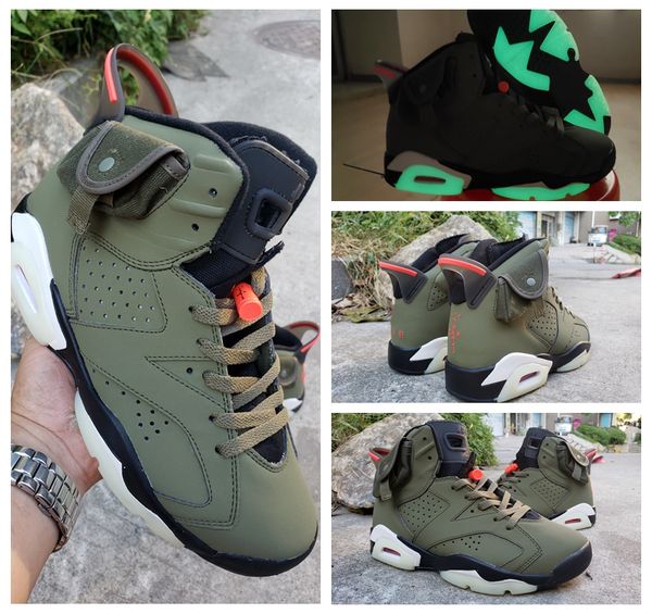new arrived travis scotts 6 og cactus jack glow in dark 3m reflective army green men designer basketball shoes 6s sports sneakers 7-13 
new arrived travis scotts 6 og cactus jack glow in dark 3m reflective army green men designer basketball shoes 6s sports sneakers 7-13