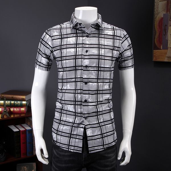 men's plaid print shirt luxury dress slim fit shirts for men short sleeved summer casual social blouse male camisas hombre 7xl, White;black
men's plaid print shirt luxury dress slim fit shirts for men short sleeved summer casual social blouse male camisas hombre 7xl, White;black