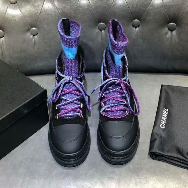 fall / winter 19 new high-end short boots women's fashion wool knitted wool low heel ankle boots lace up simple, Black
fall / winter 19 new high-end short boots women's fashion wool knitted wool low heel ankle boots lace up simple, Black