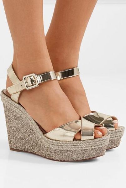 fashionable women red bottom almeria wedges glitter leather ladies sandals ankle strap high heels ladies leather espadrille wedge, Black
fashionable women red bottom almeria wedges glitter leather ladies sandals ankle strap high heels ladies leather espadrille wedge, Black