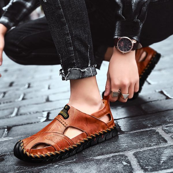 new male shoes genuine leather men sandals summer men beach sandals man fashion outdoor casual sneakers big size 48, Black
new male shoes genuine leather men sandals summer men beach sandals man fashion outdoor casual sneakers big size 48, Black