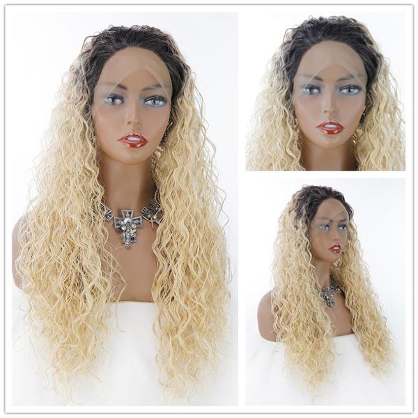 ombre blonde synthetic lace front wigs with baby haircurly long hair resistant 13*4 glueless with natural hairline for women, Black
ombre blonde synthetic lace front wigs with baby haircurly long hair resistant 13*4 glueless with natural hairline for women, Black