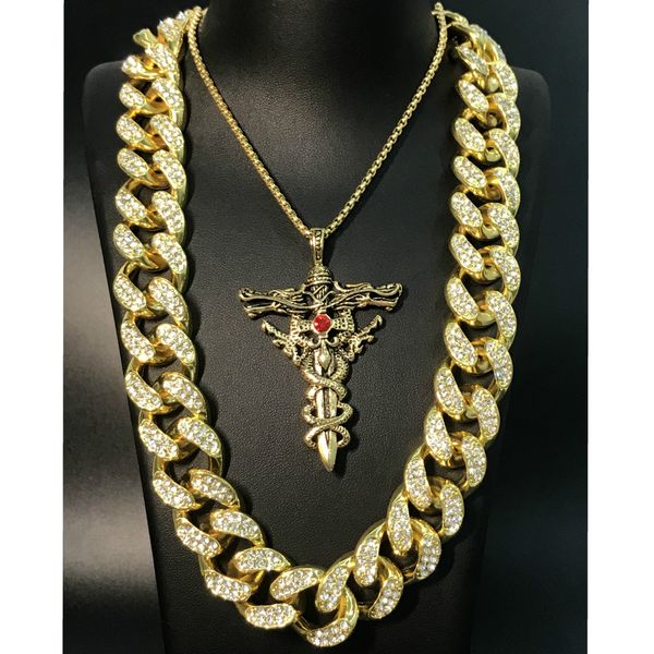 hip hop men necklace gold sliver iced out crystal miami cuban cross rock pendant necklace set 2cm hip hop street dance king, Silver
hip hop men necklace gold sliver iced out crystal miami cuban cross rock pendant necklace set 2cm hip hop street dance king, Silver