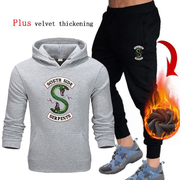 2019 men's pullover hoodies+jogger pants two pieces sets winter thermal sweatshirts suit casual thick hoodies fleece tracksuit, Gray
2019 men's pullover hoodies+jogger pants two pieces sets winter thermal sweatshirts suit casual thick hoodies fleece tracksuit, Gray