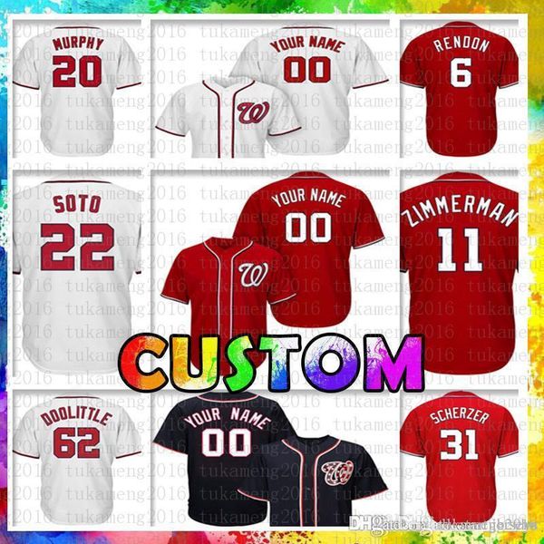 Custom Washington Baseball Jersey Nationals 31 Max Scherzer 22 Juan Soto 6 Anthony Rendon 62 Sean Doolittle 11 Ryan Zimmerman 20 Murphy
Custom Washington Baseball Jersey Nationals 31 Max Scherzer 22 Juan Soto 6 Anthony Rendon 62 Sean Doolittle 11 Ryan Zimmerman 20 Murphy