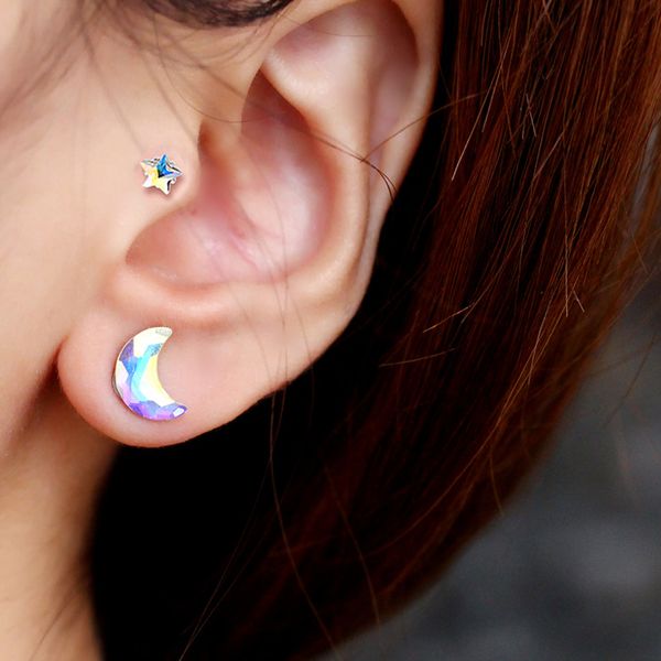 925 sterling silver moon star crystal earring push-back stud earrings for women wedding engagement piercing jewelry, Golden;silver
925 sterling silver moon star crystal earring push-back stud earrings for women wedding engagement piercing jewelry, Golden;silver