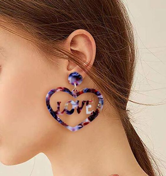 fashion purple black brown heart acrylic earrings for women exaggerated love letter heart drop earrings nightclub party jewelry, Silver
fashion purple black brown heart acrylic earrings for women exaggerated love letter heart drop earrings nightclub party jewelry, Silver
