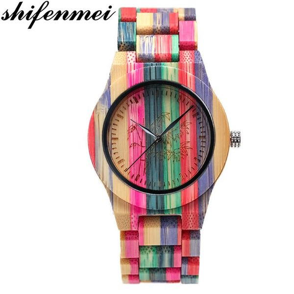 shifenmei unique colorful women bamboo watches lovers handmade natural wooden bracelet quartz analog wristwatches, Slivery;brown
shifenmei unique colorful women bamboo watches lovers handmade natural wooden bracelet quartz analog wristwatches, Slivery;brown