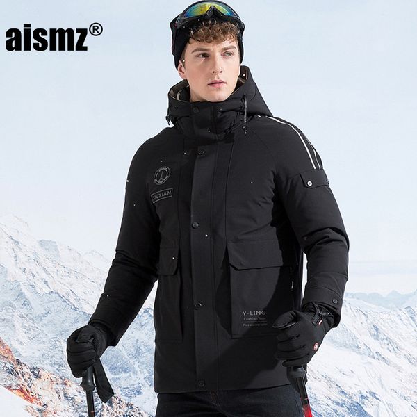 aismz men's russia canada winter 90% white duck down jacket parkas hooded windproof waterproof coat man thick warm overcoat, Black
aismz men's russia canada winter 90% white duck down jacket parkas hooded windproof waterproof coat man thick warm overcoat, Black