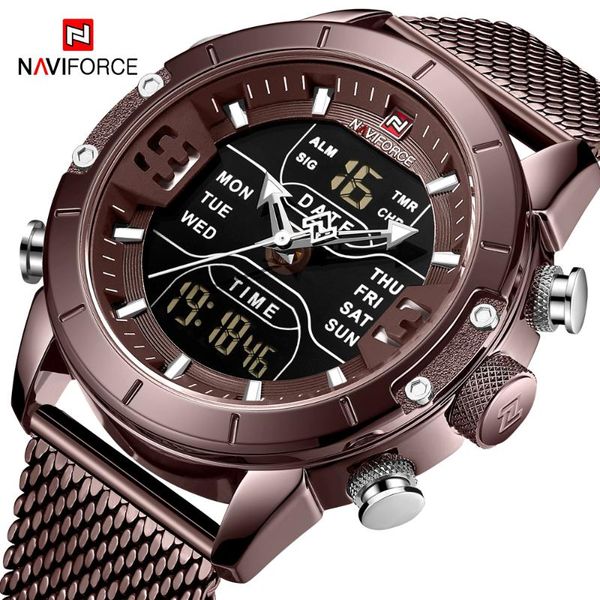 naviforce watch men waterproof quartz sport wrist watch style mens analog digital watches reloj hombre, Slivery;brown
naviforce watch men waterproof quartz sport wrist watch style mens analog digital watches reloj hombre, Slivery;brown