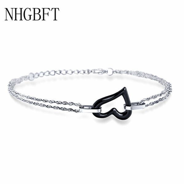 nhgbft women love heart white ceramic bracelet stainless steel bracelet female jewelery dropshipping, Black
nhgbft women love heart white ceramic bracelet stainless steel bracelet female jewelery dropshipping, Black