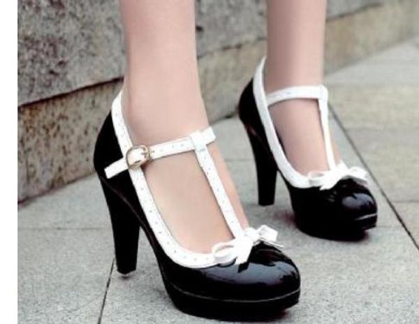 women's shoes in spring and autumn high coarse heel round head bowknot waterproof table@b051, Black
women's shoes in spring and autumn high coarse heel round head bowknot waterproof table@b051, Black