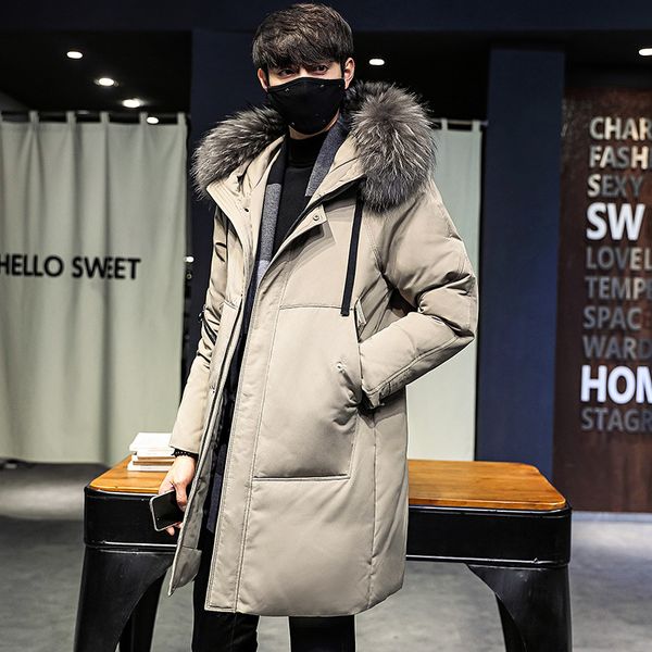 down jacket men's 2019 winter new style men's casual mid-length down jacket loose thick feather wear, Black
down jacket men's 2019 winter new style men's casual mid-length down jacket loose thick feather wear, Black