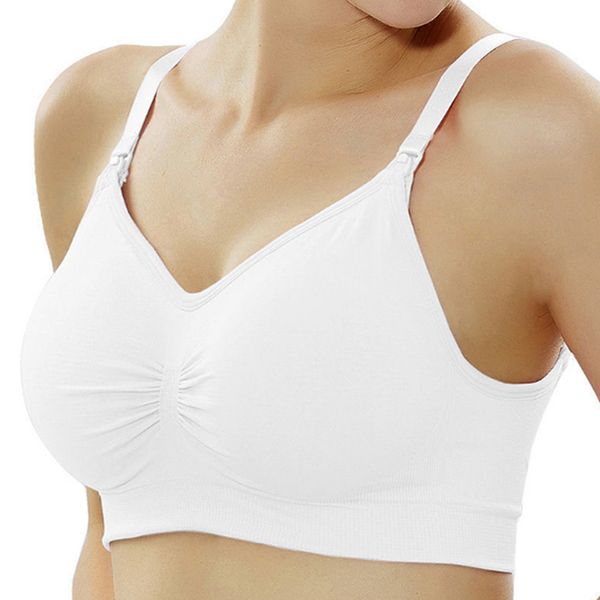 nursing bra pregnant women front button closure underwear no steel ring feeding adjustment gathering seamless bra, White
nursing bra pregnant women front button closure underwear no steel ring feeding adjustment gathering seamless bra, White