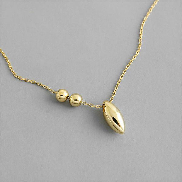 925 sterling silver geometry oval bead gold pendant necklace for women ins simple style fine jewelry 925-211
925 sterling silver geometry oval bead gold pendant necklace for women ins simple style fine jewelry 925-211