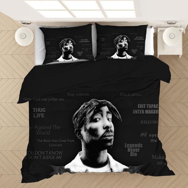 01 tupac set 3d bedding set 2pac duvet pillowcases covers rapper bedclothes comforter bedding bed linen printed weaqi, Black
01 tupac set 3d bedding set 2pac duvet pillowcases covers rapper bedclothes comforter bedding bed linen printed weaqi, Black