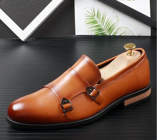 luxury men dress shoes belt buckle man formal dress shiny wedding shoes fashion oxfords shoes 40, Black
luxury men dress shoes belt buckle man formal dress shiny wedding shoes fashion oxfords shoes 40, Black