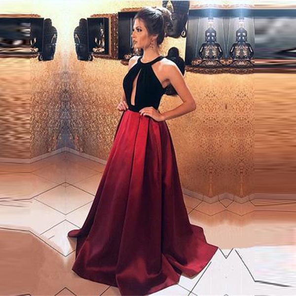 real p robe de soiree backless halter prom dresses evening party gowns vestido de festa, Black
real p robe de soiree backless halter prom dresses evening party gowns vestido de festa, Black