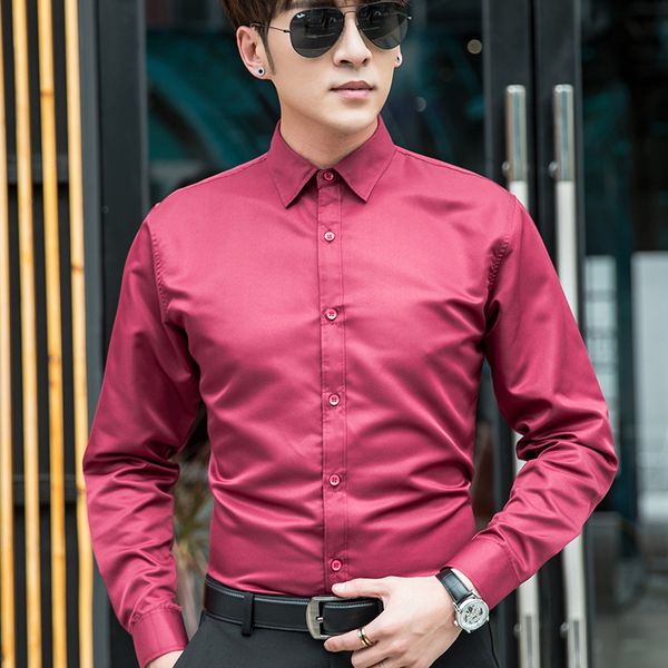 men's professional business shirt men's dress up casual slim long sleeve solid shirt men plus size white red black, White;black
men's professional business shirt men's dress up casual slim long sleeve solid shirt men plus size white red black, White;black