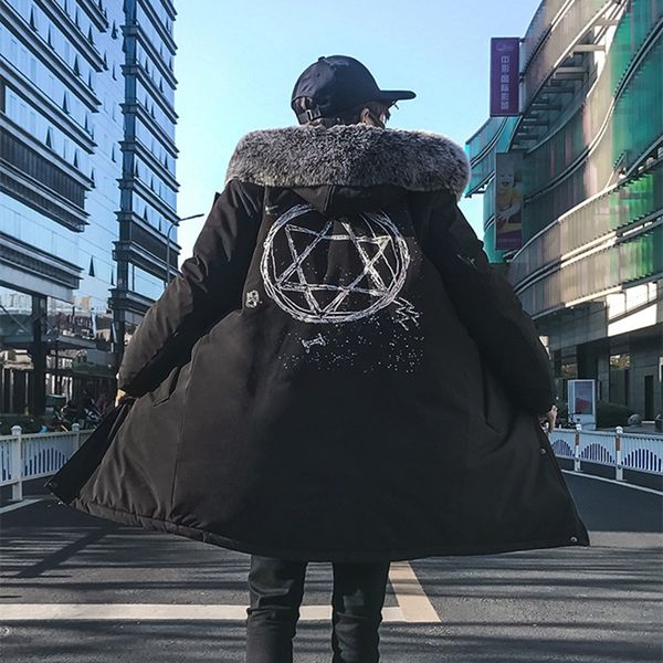 long parkas winter jacket men warm windproof padded cotton coat hip hop outwear korean harajuku printed fur collar hooded parkas, Black
long parkas winter jacket men warm windproof padded cotton coat hip hop outwear korean harajuku printed fur collar hooded parkas, Black