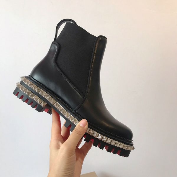 new fashion women's ankle martin red bottom boots customized genuine leather lady's shoe with rivets size 35-42 for young girls, Black
new fashion women's ankle martin red bottom boots customized genuine leather lady's shoe with rivets size 35-42 for young girls, Black