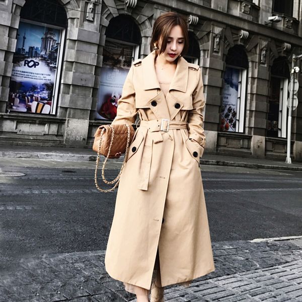 women's long double-breasted trench solid khaki super long trench coat coat para mulheres women elegant hh50fy, Tan;black
women's long double-breasted trench solid khaki super long trench coat coat para mulheres women elegant hh50fy, Tan;black