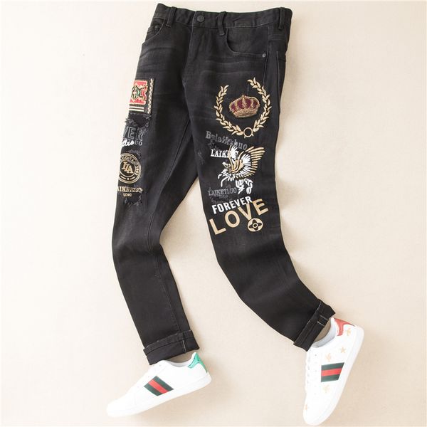 2019 дизайнерские джинсы мужские проблемные рваные узкие брюки роскошная одежда тонкий мотоцикл мото байкер хип-хоп рваные узкие мужские джи, Blue 
2019 дизайнерские джинсы мужские проблемные рваные узкие брюки роскошная одежда тонкий мотоцикл мото байкер хип-хоп рваные узкие мужские джи, Blue