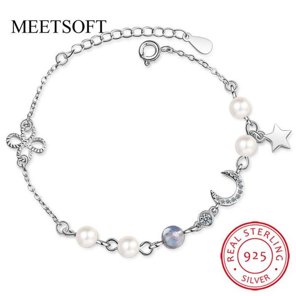 link, chain meetsoft fashion 925 silver accessories tendy zircon bracelets for women moonstone moon-star jewelry gift, Black
link, chain meetsoft fashion 925 silver accessories tendy zircon bracelets for women moonstone moon-star jewelry gift, Black