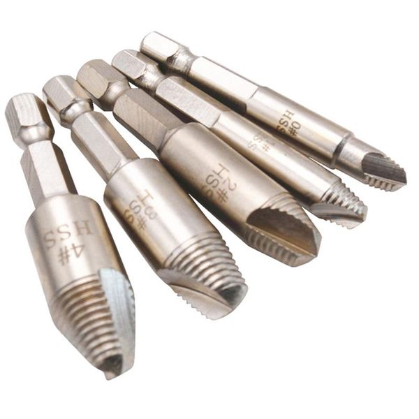 

5 pcs drill bits damaged extractor portable power tools bolt high speed steel easy out screw remove set hexagon pattern small