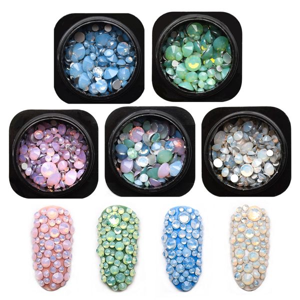 1 bottle mix opal crystal nail rhinestones ss4~ss20 3d charm glass flatback non ix nail art decorations accessory mjz2145, Silver;gold
1 bottle mix opal crystal nail rhinestones ss4~ss20 3d charm glass flatback non ix nail art decorations accessory mjz2145, Silver;gold