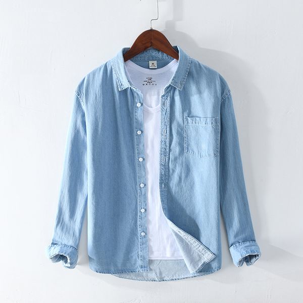 2020 denim shirts men new fashion brand long sleeve casual men blue shirts y2388, White;black
2020 denim shirts men new fashion brand long sleeve casual men blue shirts y2388, White;black