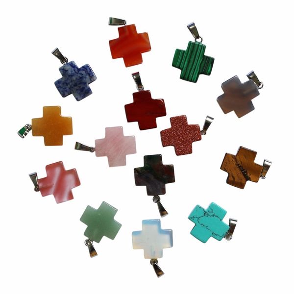 natural crystal stone cross pendants for jewelry making charms necklace accessories 50pcs/lot 20mm, Silver
natural crystal stone cross pendants for jewelry making charms necklace accessories 50pcs/lot 20mm, Silver