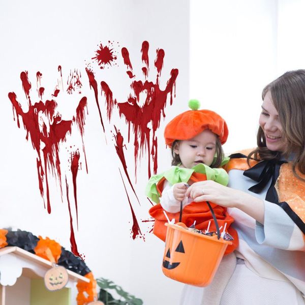 halloween decoration horror red bloody handprint tattoos sticker scary blood creepy sticker for diy party props supply 30*45cm
halloween decoration horror red bloody handprint tattoos sticker scary blood creepy sticker for diy party props supply 30*45cm