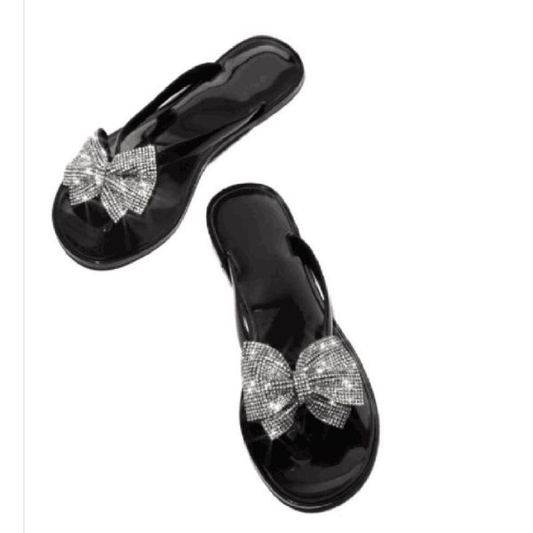women bow shoes flash diamond slippers sole ladies casual pvc summer sandal orthopedic bunion corrector, Black
women bow shoes flash diamond slippers sole ladies casual pvc summer sandal orthopedic bunion corrector, Black