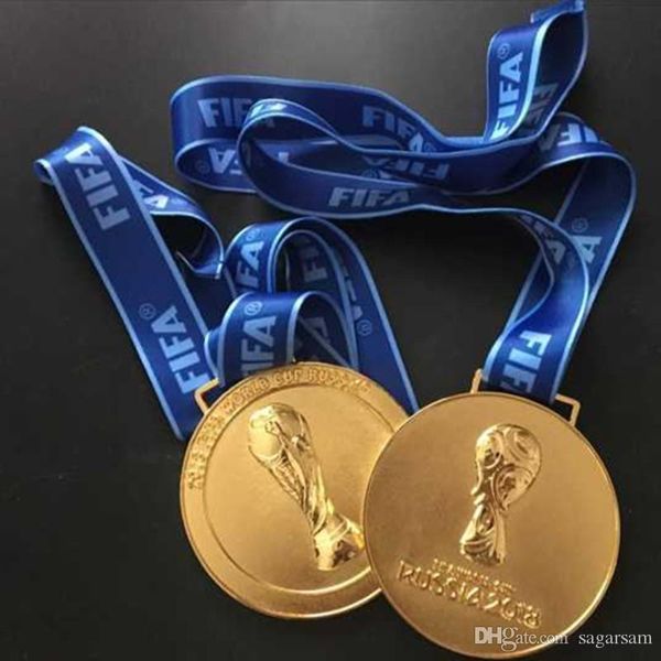 1 pcs the 2018 russian football world cup championship gold medal badge with ribbon about 160 grams in weight 85 mm in diameter
1 pcs the 2018 russian football world cup championship gold medal badge with ribbon about 160 grams in weight 85 mm in diameter