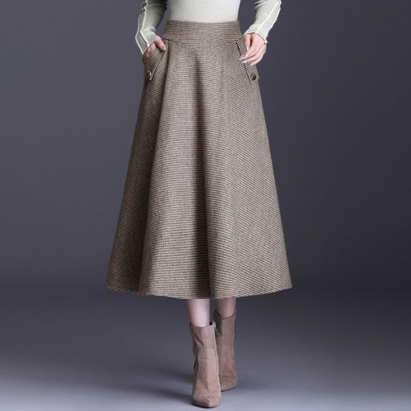 plaid wool maxi skirt high waist office long skirt loose korean pocket checkered high waisted gray artistic plus, Black
plaid wool maxi skirt high waist office long skirt loose korean pocket checkered high waisted gray artistic plus, Black