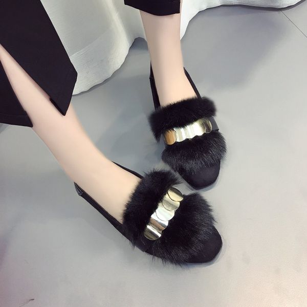 female bright face fuzz flat-bottom casual grandma shallow mouth shoes square head elegent ladies flats j14-69, Black
female bright face fuzz flat-bottom casual grandma shallow mouth shoes square head elegent ladies flats j14-69, Black
