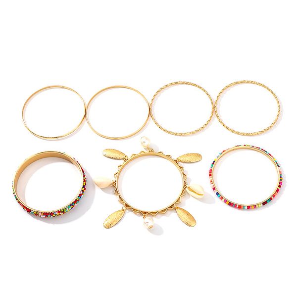 boho ethnic style handmade colored beading bracelet set metal gold color bracelet shell imitation pearl pendant, Black
boho ethnic style handmade colored beading bracelet set metal gold color bracelet shell imitation pearl pendant, Black