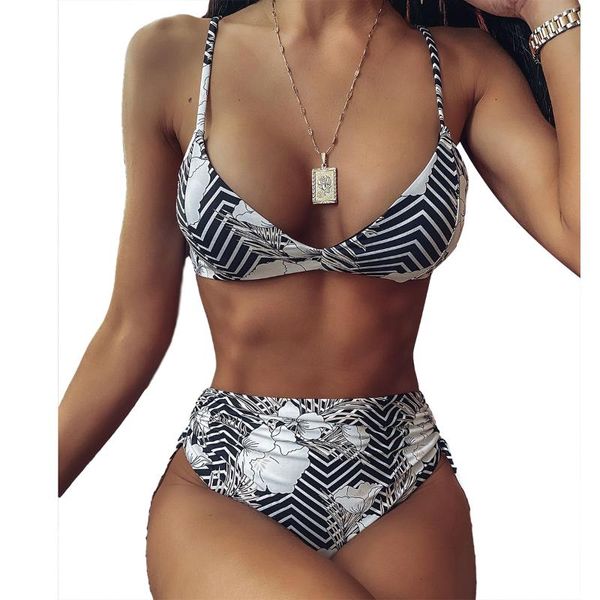 womens swimwear floral print two piece swimsuits for women fashion summer female bikini set bandage push-up high waist beach swimsuit, White;black
womens swimwear floral print two piece swimsuits for women fashion summer female bikini set bandage push-up high waist beach swimsuit, White;black