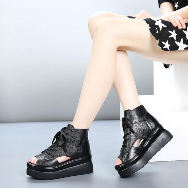 black color genuine leather women sandals summer casual shoes fashion hollow out wedges gladiator sandals women high heel platform adf-7852
black color genuine leather women sandals summer casual shoes fashion hollow out wedges gladiator sandals women high heel platform adf-7852