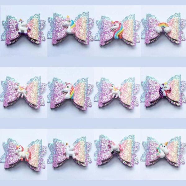 12pcs 3.5'' rainbows glitter kid unicorn hair clip unicorn bow cartoon colorful sequined bows girls hair c, Slivery;white
12pcs 3.5'' rainbows glitter kid unicorn hair clip unicorn bow cartoon colorful sequined bows girls hair c, Slivery;white