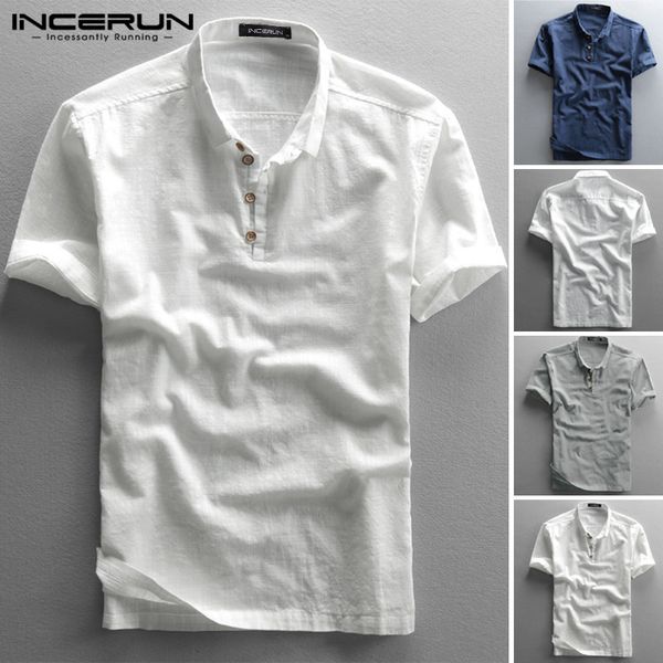 incerun summer solid men casual shirt brand breathable short sleeve cotton shirts summer turn-down collar camisa harajuku 2020, White;black
incerun summer solid men casual shirt brand breathable short sleeve cotton shirts summer turn-down collar camisa harajuku 2020, White;black