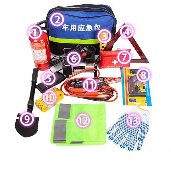 13-piece vehicle car motorcycle kit emergency rescue kit for small portable vehicles fire extinguisher multifunctional first aid kit
13-piece vehicle car motorcycle kit emergency rescue kit for small portable vehicles fire extinguisher multifunctional first aid kit