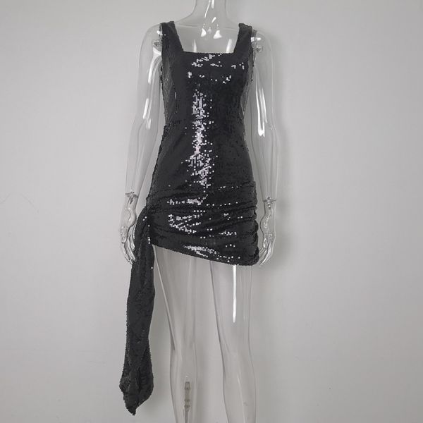 european and american ins popular wish sleeveless square collar sequin dress party fashion skirt, White;black
european and american ins popular wish sleeveless square collar sequin dress party fashion skirt, White;black