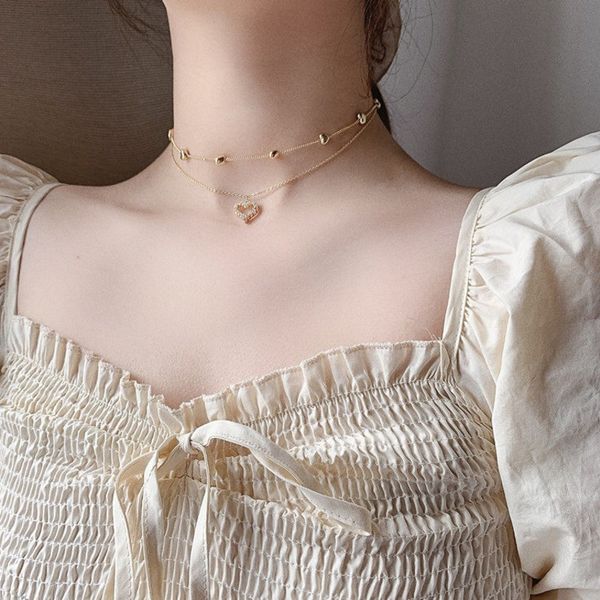 aesthetic multilayer tassel love heart charm chokers necklace female south kpop for women vintage gold color chokers collar, Golden;silver
aesthetic multilayer tassel love heart charm chokers necklace female south kpop for women vintage gold color chokers collar, Golden;silver
