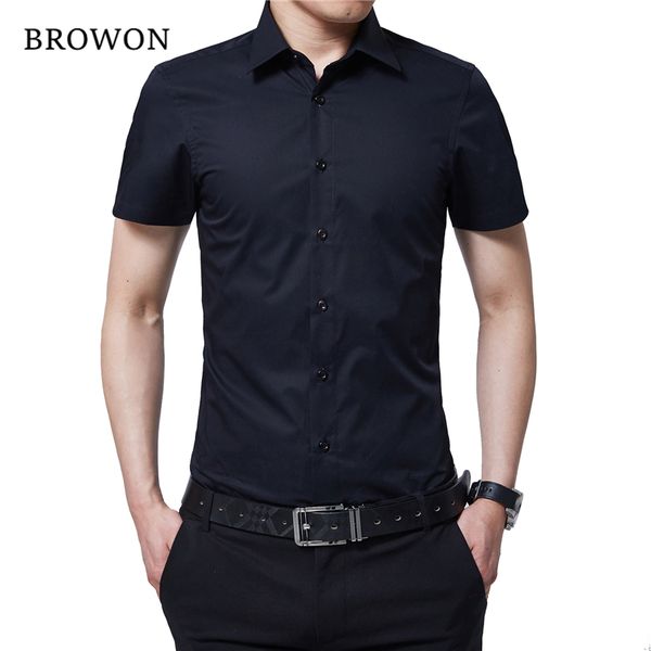 browon brand new formal shirt men short sleeve shirt turn down color slim fit casual plus size -5xl camisa masculina, White;black
browon brand new formal shirt men short sleeve shirt turn down color slim fit casual plus size -5xl camisa masculina, White;black