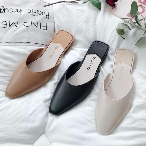 cover pointed toe slippers fashion half slippers women shoes woman summer leisure flat slip on ladies mules female retro shoes, Black
cover pointed toe slippers fashion half slippers women shoes woman summer leisure flat slip on ladies mules female retro shoes, Black