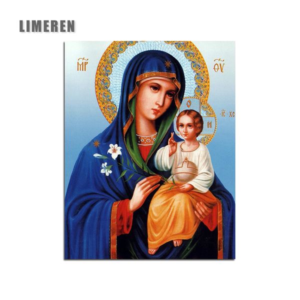 

frameless oil painting virgin mary jesus wall art orthodox religi oil painting by numbers canvas diy modular