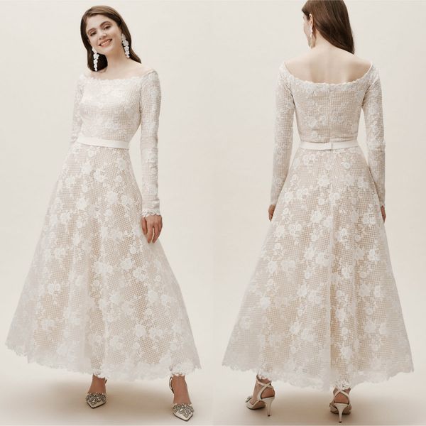 western country wedding dresses lace appliqued modest long sleeves off shoulder bohemian bridal gowns plus size robe de mariée en dentelle, White
western country wedding dresses lace appliqued modest long sleeves off shoulder bohemian bridal gowns plus size robe de mariée en dentelle, White
